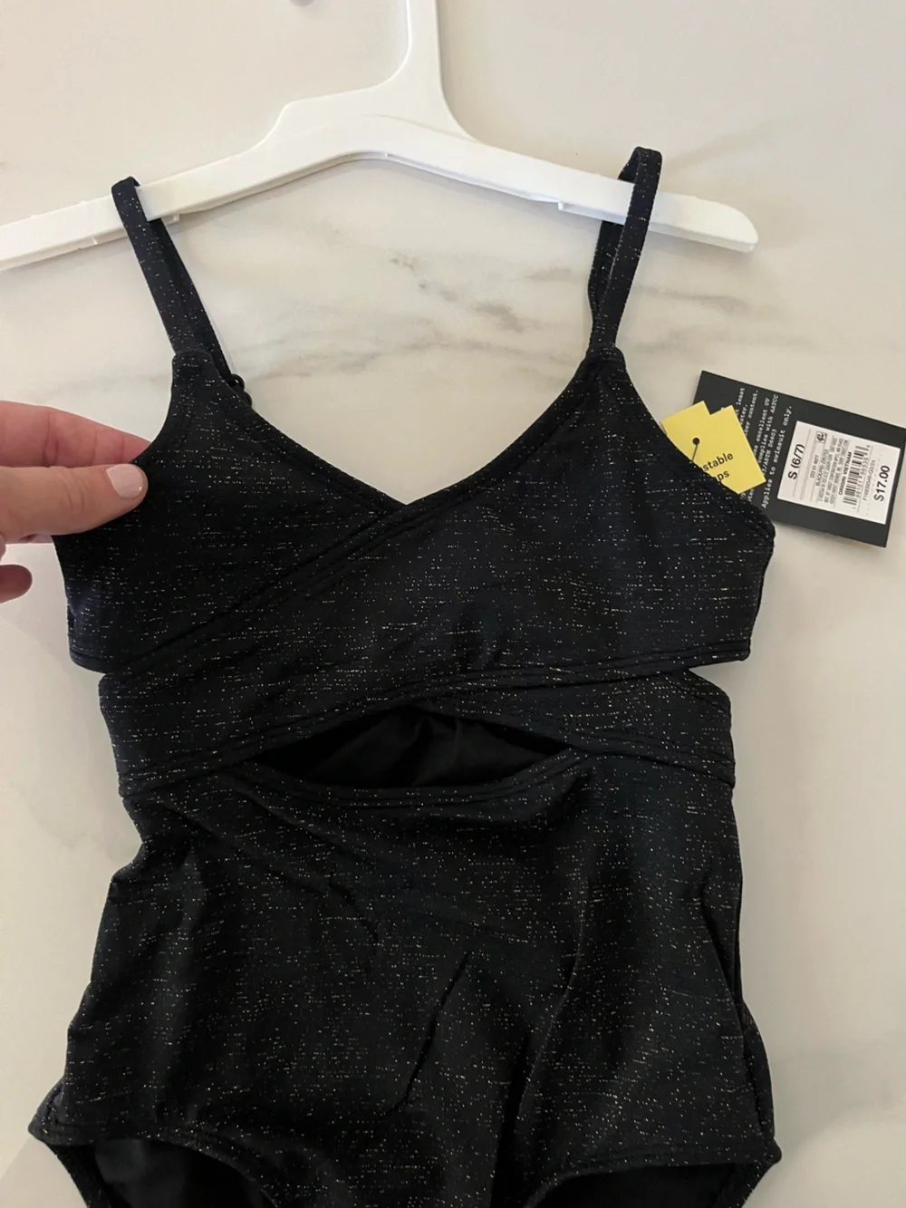 art class Black Sparkle One-Piece Swimsuit for Kids
